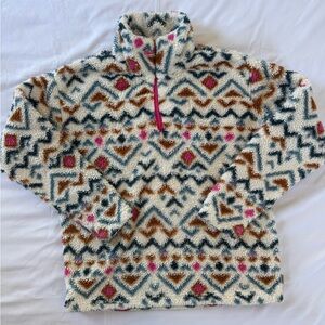 Eddie Bauer Ultrasoft Plush Quarter Zip Fleece Pullover Size Small Aztec
